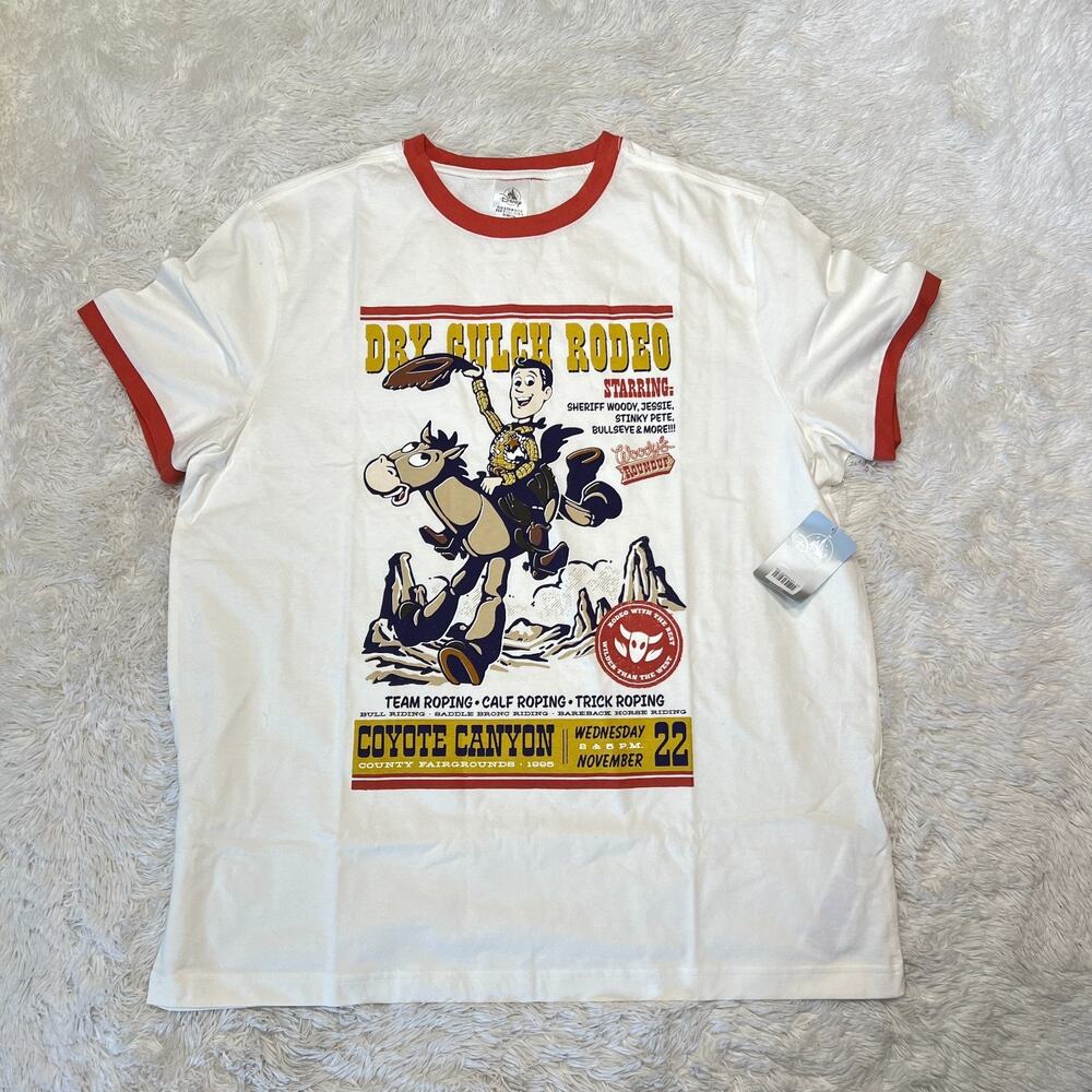 DISNEY PARKS TOY STORY SHIRT DRY GULCH RODEO SIZE XL TOY STORY WOODY